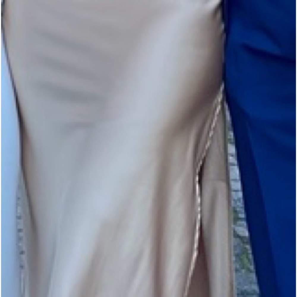 Le Lis Gold Cowl Neck Slip Dress for Weddings - Picture 7 of 8